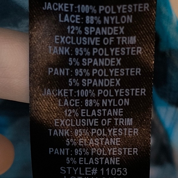 *Original Antthony* Blue Sheer Tunic High low Top Flutter Sleeves 10p - Picture 5 of 9